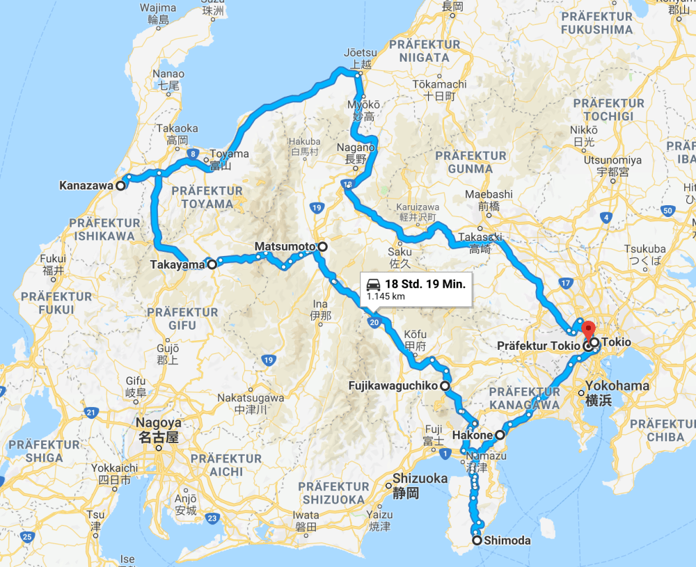 Reiseroute Japan BineLovesLife